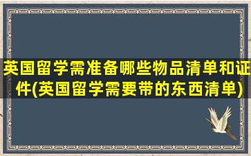 英国留学需准备哪些物品清单和证件(英国留学需要带的东西清单)