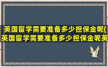 英国留学需要准备多少担保金呢(英国留学需要准备多少担保金呢英文)