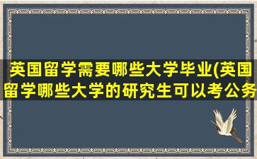 英国留学需要哪些大学毕业(英国留学哪些大学的研究生可以考公务员吗)