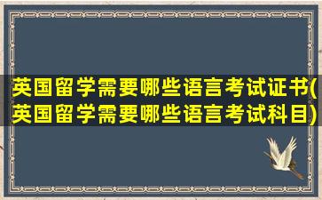 英国留学需要哪些语言考试证书(英国留学需要哪些语言考试科目)