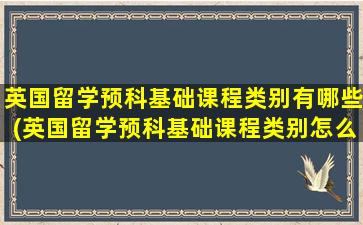 英国留学预科基础课程类别有哪些(英国留学预科基础课程类别怎么填)