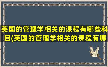 英国的管理学相关的课程有哪些科目(英国的管理学相关的课程有哪些呢)