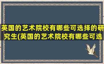 英国的艺术院校有哪些可选择的研究生(英国的艺术院校有哪些可选择研究生)