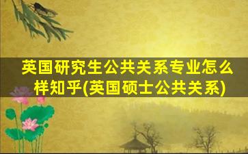 英国研究生公共关系专业怎么样知乎(英国硕士公共关系)