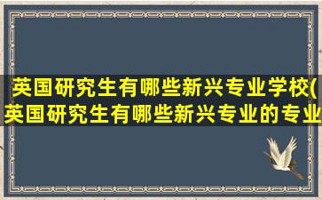 英国研究生有哪些新兴专业学校(英国研究生有哪些新兴专业的专业)