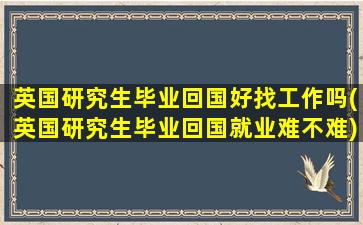 英国研究生毕业回国好找工作吗(英国研究生毕业回国就业难不难)