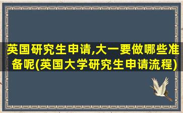 英国研究生申请,大一要做哪些准备呢(英国大学研究生申请流程)