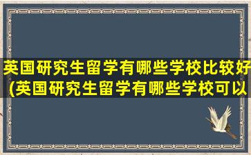 英国研究生留学有哪些学校比较好(英国研究生留学有哪些学校可以读)