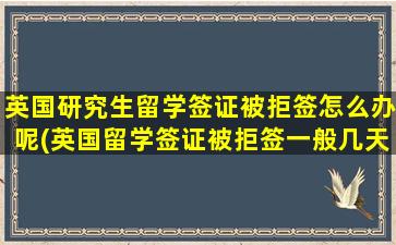 英国研究生留学签证被拒签怎么办呢(英国留学签证被拒签一般几天通知)