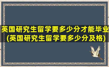 英国研究生留学要多少分才能毕业(英国研究生留学要多少分及格)