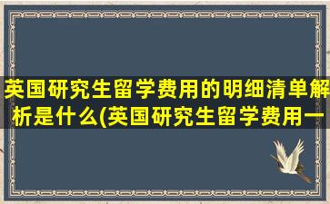 英国研究生留学费用的明细清单解析是什么(英国研究生留学费用一览表)