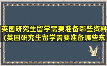 英国研究生留学需要准备哪些资料(英国研究生留学需要准备哪些东西)