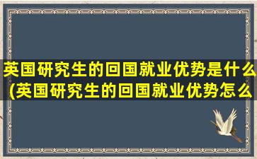 英国研究生的回国就业优势是什么(英国研究生的回国就业优势怎么样)