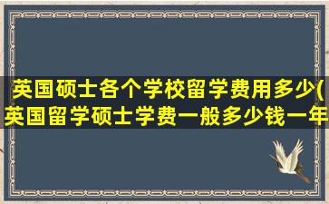 英国硕士各个学校留学费用多少(英国留学硕士学费一般多少钱一年)