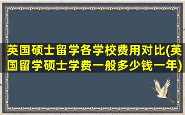 英国硕士留学各学校费用对比(英国留学硕士学费一般多少钱一年)