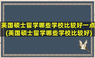 英国硕士留学哪些学校比较好一点(英国硕士留学哪些学校比较好)