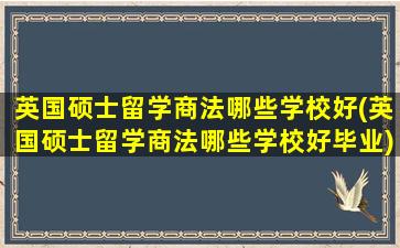 英国硕士留学商法哪些学校好(英国硕士留学商法哪些学校好毕业)