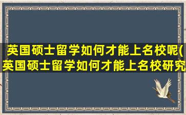 英国硕士留学如何才能上名校呢(英国硕士留学如何才能上名校研究生)