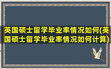 英国硕士留学毕业率情况如何(英国硕士留学毕业率情况如何计算)