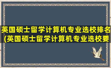 英国硕士留学计算机专业选校排名(英国硕士留学计算机专业选校要求)