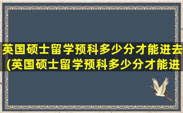 英国硕士留学预科多少分才能进去(英国硕士留学预科多少分才能进)