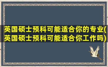 英国硕士预科可能适合你的专业(英国硕士预科可能适合你工作吗)