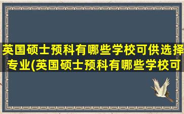 英国硕士预科有哪些学校可供选择专业(英国硕士预科有哪些学校可供选择研究生)