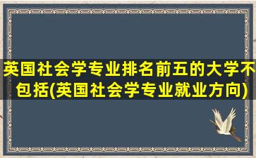 英国社会学专业排名前五的大学不包括(英国社会学专业就业方向)