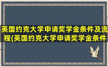 英国约克大学申请奖学金条件及流程(英国约克大学申请奖学金条件及学费)