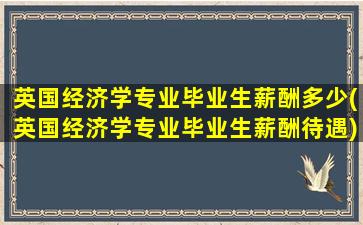 英国经济学专业毕业生薪酬多少(英国经济学专业毕业生薪酬待遇)