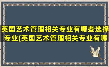 英国艺术管理相关专业有哪些选择专业(英国艺术管理相关专业有哪些选择题)