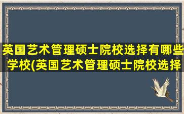 英国艺术管理硕士院校选择有哪些学校(英国艺术管理硕士院校选择有哪些要求)