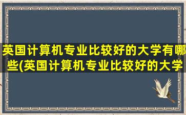 英国计算机专业比较好的大学有哪些(英国计算机专业比较好的大学)