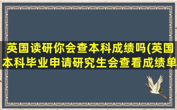 英国读研你会查本科成绩吗(英国本科毕业申请研究生会查看成绩单吗)