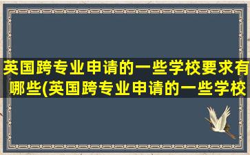 英国跨专业申请的一些学校要求有哪些(英国跨专业申请的一些学校要求怎么样)