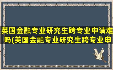 英国金融专业研究生跨专业申请难吗(英国金融专业研究生跨专业申请要求)