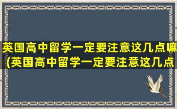 英国高中留学一定要注意这几点嘛(英国高中留学一定要注意这几点的事项)