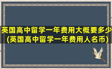 英国高中留学一年费用大概要多少(英国高中留学一年费用人名币)