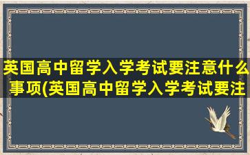 英国高中留学入学考试要注意什么事项(英国高中留学入学考试要注意什么细节)