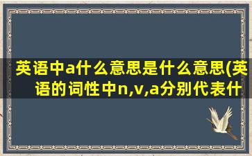 英语中a什么意思是什么意思(英语的词性中n,v,a分别代表什么)