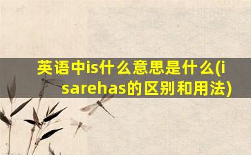 英语中is什么意思是什么(isarehas的区别和用法)