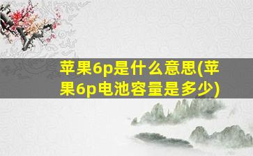 苹果6p是什么意思(苹果6p电池容量是多少)