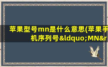 苹果型号mn是什么意思(苹果手机序列号“MN”开头是什么意思)