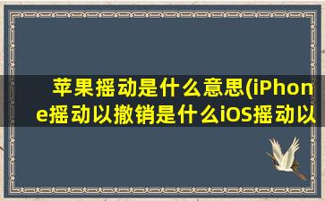 苹果摇动是什么意思(iPhone摇动以撤销是什么iOS摇动以撤销设置方法)