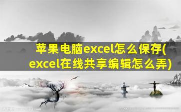 苹果电脑excel怎么保存(excel在线共享编辑怎么弄)