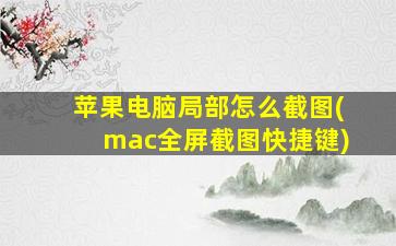 苹果电脑局部怎么截图(mac全屏截图快捷键)