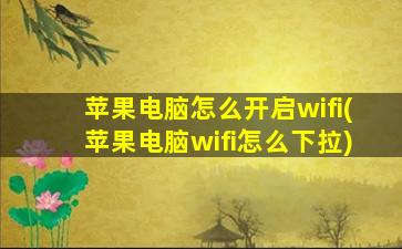 苹果电脑怎么开启wifi(苹果电脑wifi怎么下拉)