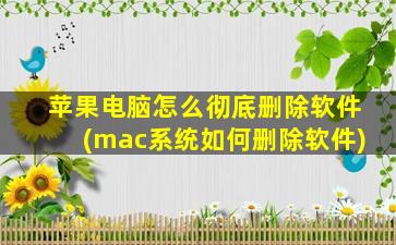 苹果电脑怎么彻底删除软件(mac系统如何删除软件)