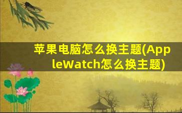 苹果电脑怎么换主题(AppleWatch怎么换主题)