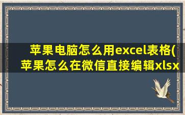 苹果电脑怎么用excel表格(苹果怎么在微信直接编辑xlsx表格)